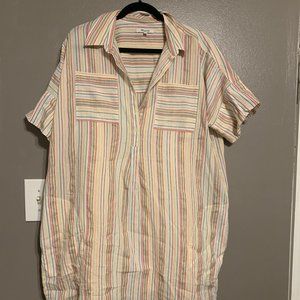 Madewell Striped Shirt Dress with Slip